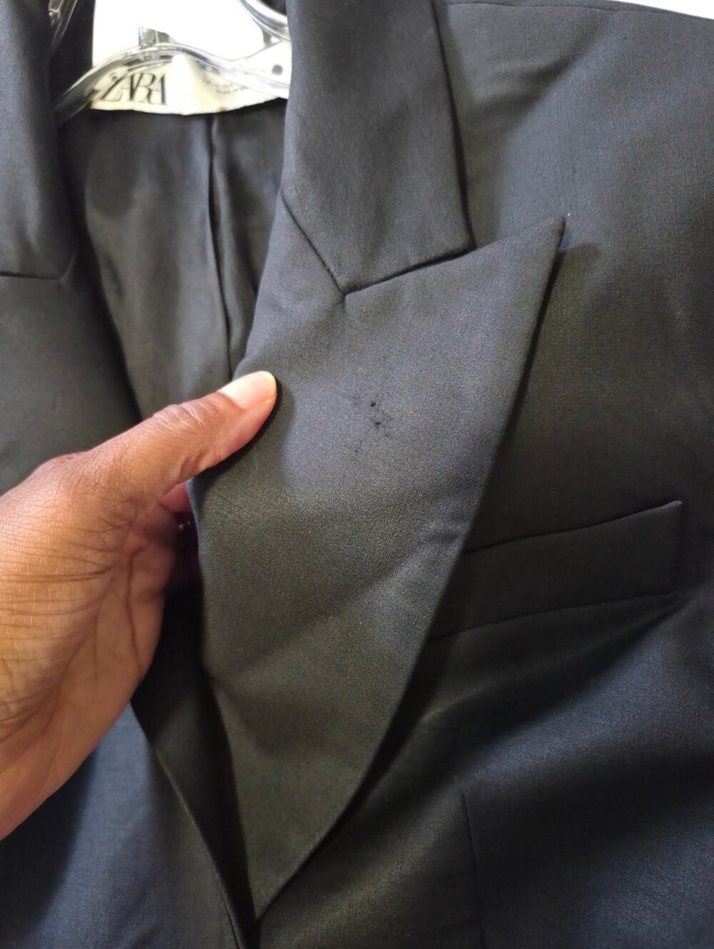Zara Black Wool Blend Double Breasted Tailored Blazer Women's Medium - Picture 7 of 11